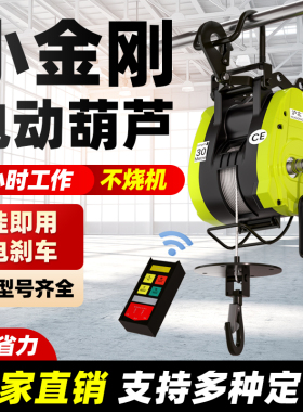 小金刚电动葫芦220v吊机电葫芦家用小型升降便携遥控提升机卷扬机