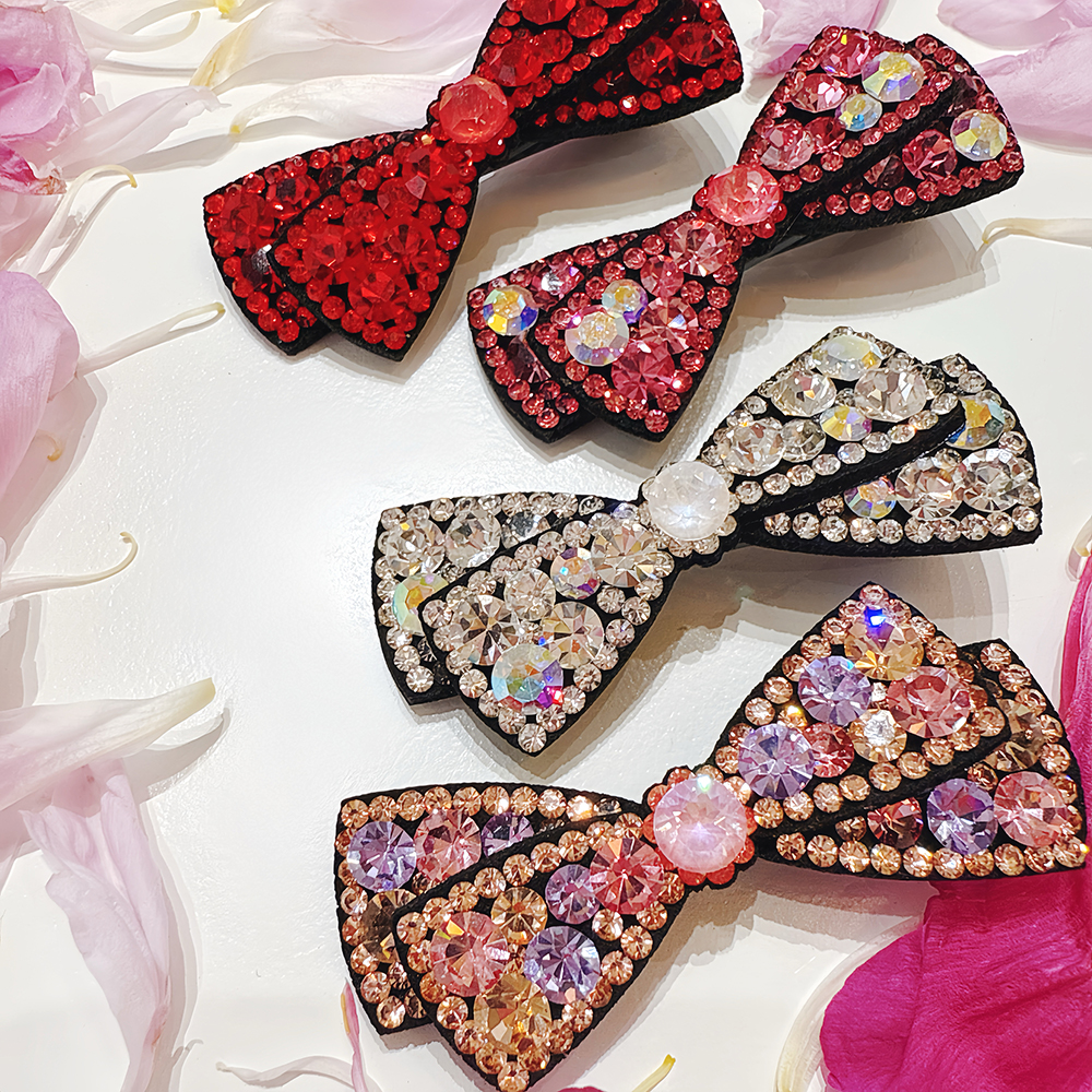 JIALI奥地利进口水晶钻蝴蝶结夹