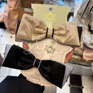 JIALI韩国进口Ciccione法式大蝴蝶结发饰女气质黑色弹簧夹发夹