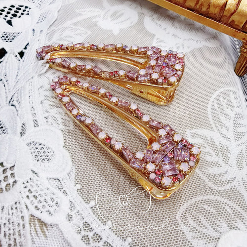 韩国进口超闪满钻鸭嘴夹刘海边夹