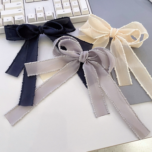 特 韩国东大门milkcocoa代购正版优雅蝴蝶结弹簧夹飘带扎马尾发夹