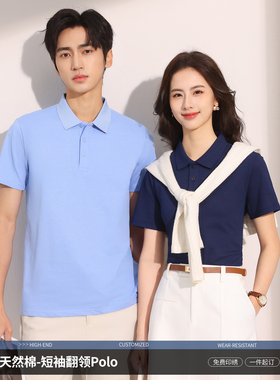 HM8066高端纯色吸汗透气POLO衫定制印logo亲肤工作服夏季厂服短袖