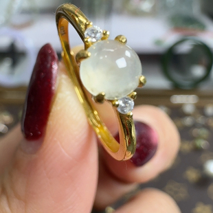 女神节活动—925银镶翡翠玉戒指