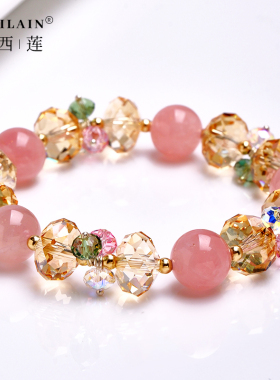 女奥地利水晶时尚马粉手链礼物
