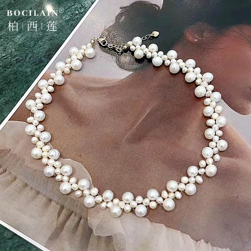 2023新款爆款多层淡水珍珠颈链轻奢项链小众法式锁骨链女生日礼物