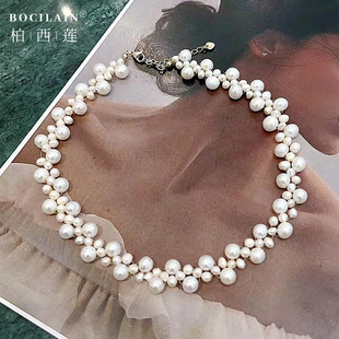 2023新款爆款多层淡水珍珠颈链轻奢项链小众法式锁骨链女生日礼物