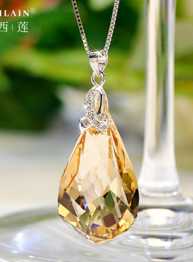 奥地利水晶s925银盒子链女项链