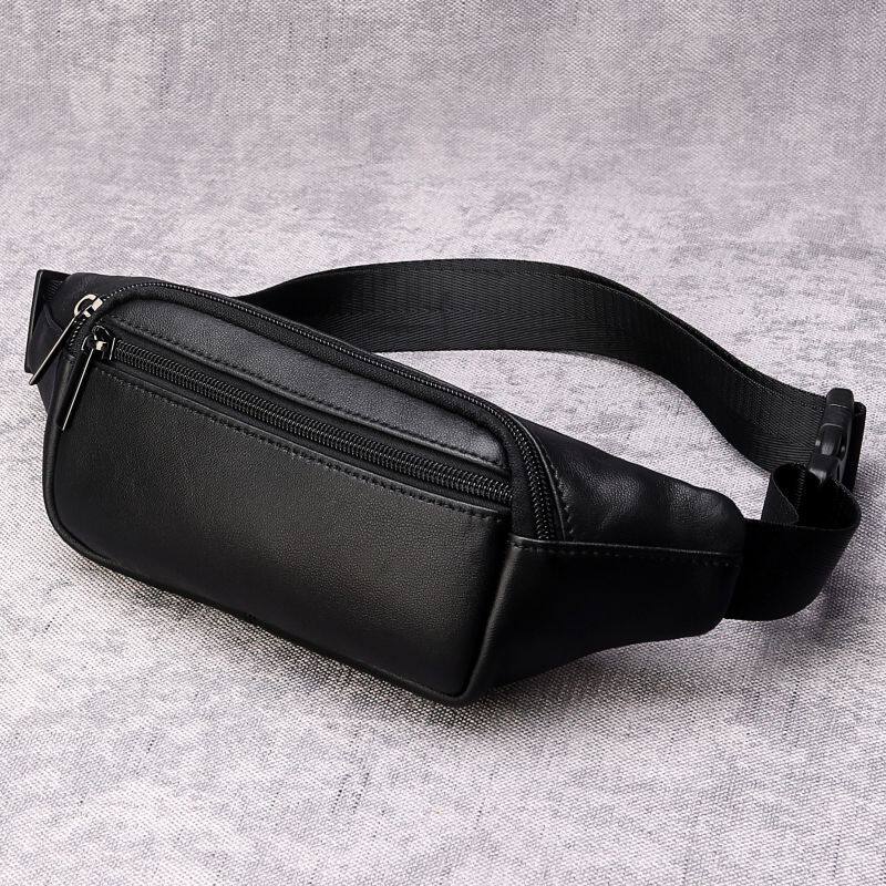 羊皮腰包男士真皮胸包男款2025新款斜挎包男生休闲运动手机包包男