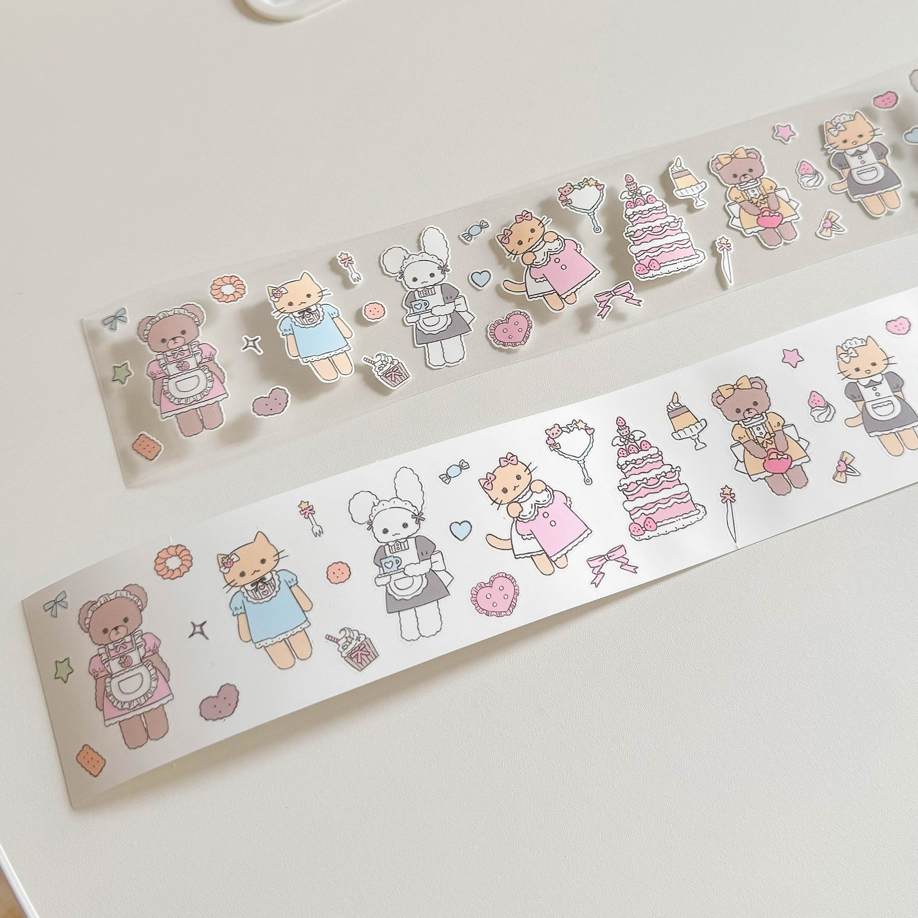 TUUO无暇新款原创复古玩偶切膜贴纸卷拼贴手帐可爱哑膜装饰素材小