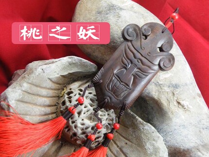 桃之妖厂家直营 桃木 纯手工雕刻 汽车挂件  安行