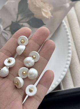 邹巴巴珍珠扣眼蘑菇钮扣 婚纱羊眼半圆珍珠吊坠 衬衫纽扣仿珍珠