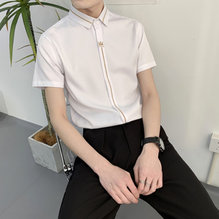 定制酒吧工作服夏装工衣衬衫短袖服务员酒店员工上班制服ktv工服