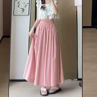 Yamamoto Skirt Pants Women's Summer 2025 New high-waisted slimming A-line skirt Casual petite ice silk wide-leg pants thumbnail 3