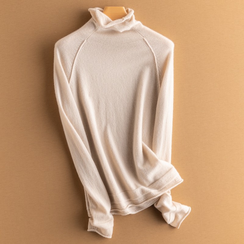 轻柔舒爽！100%纯山羊绒衫女针织堆领套头打底衫高领内搭上衣外穿,女装/女士精品,毛针织衫,淘宝优惠券,粉丝福利购,淘宝优惠卷