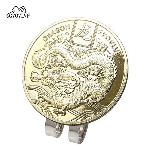 高尔夫帽夹 马克果岭球位标 金色龙马克磁吸夹子位置标高尔夫用品