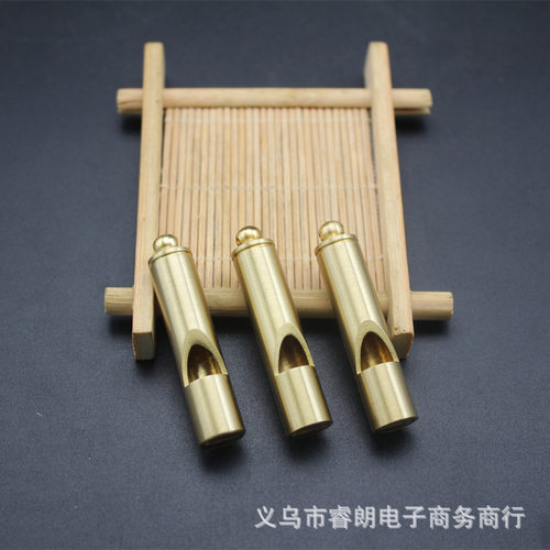 黄铜拉丝封釉口哨野外求生装备军迷用品裁判口哨钥匙挂件随身饰品