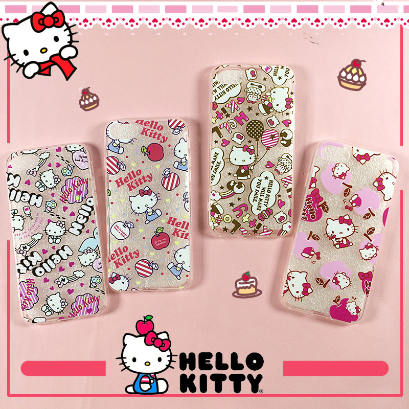 卡通适用于iphone7plus苹果6s手机壳凯蒂猫5SE保护壳软