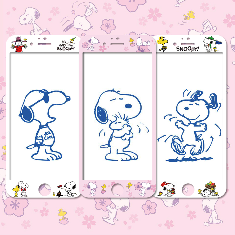 卡通史努比苹果6S钢化玻璃膜