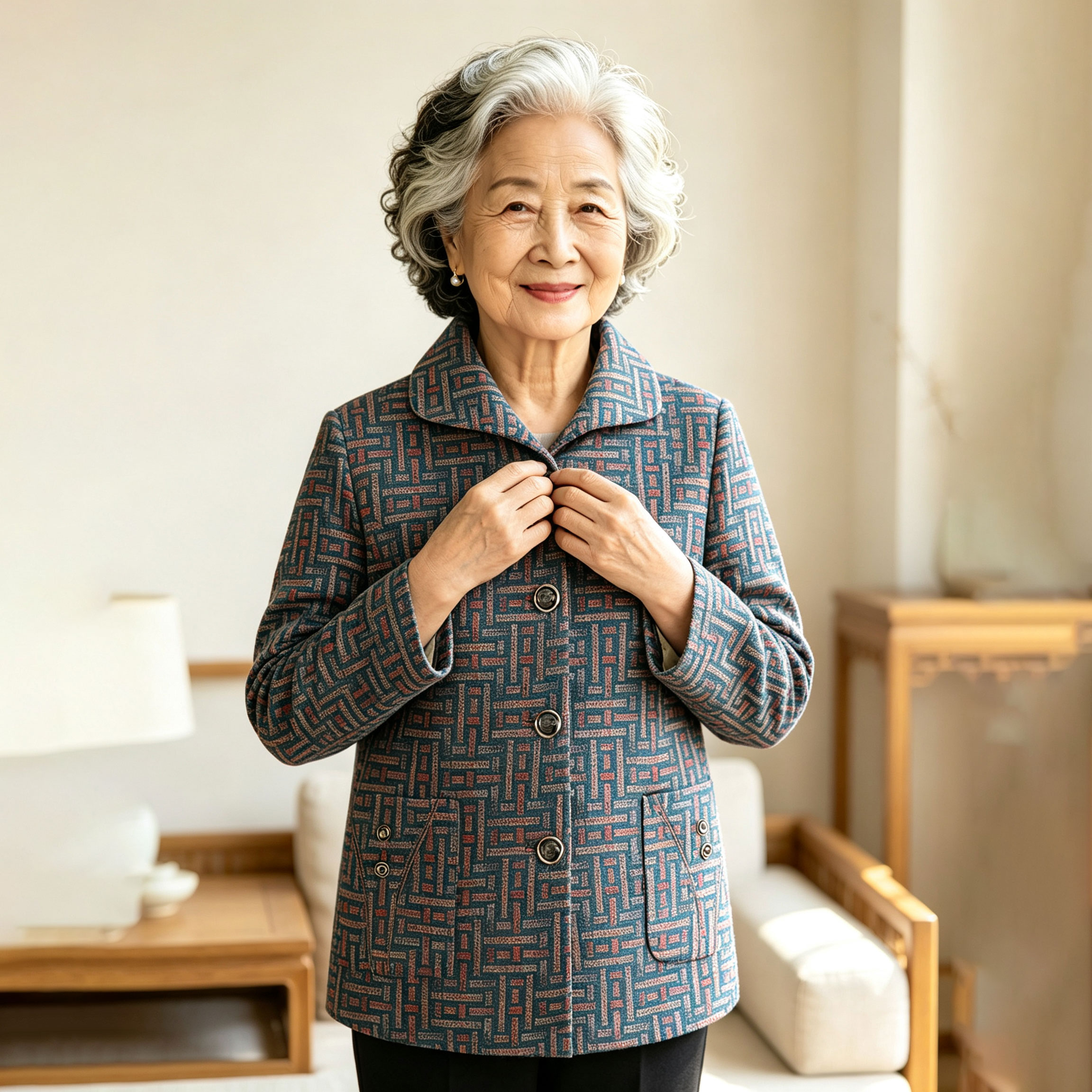 中老年人外套女秋款60岁70岁老人衣服老太太加绒加厚上衣秋冬保暖