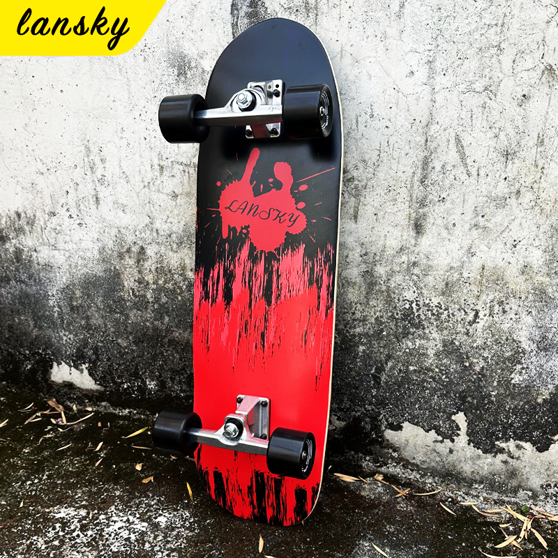 LANSKY赛事级PUcx4陆地冲浪滑板Surfskate陆衡甲板车碗池泵道滑雪