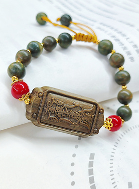 绿檀琉璃手编绳气质小众手工情侣DIY木质手串百搭手链日常佩戴