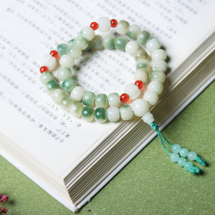 半山半水飘花菩提女神两圈三通款手持文玩念珠绕指柔渐变国风手串