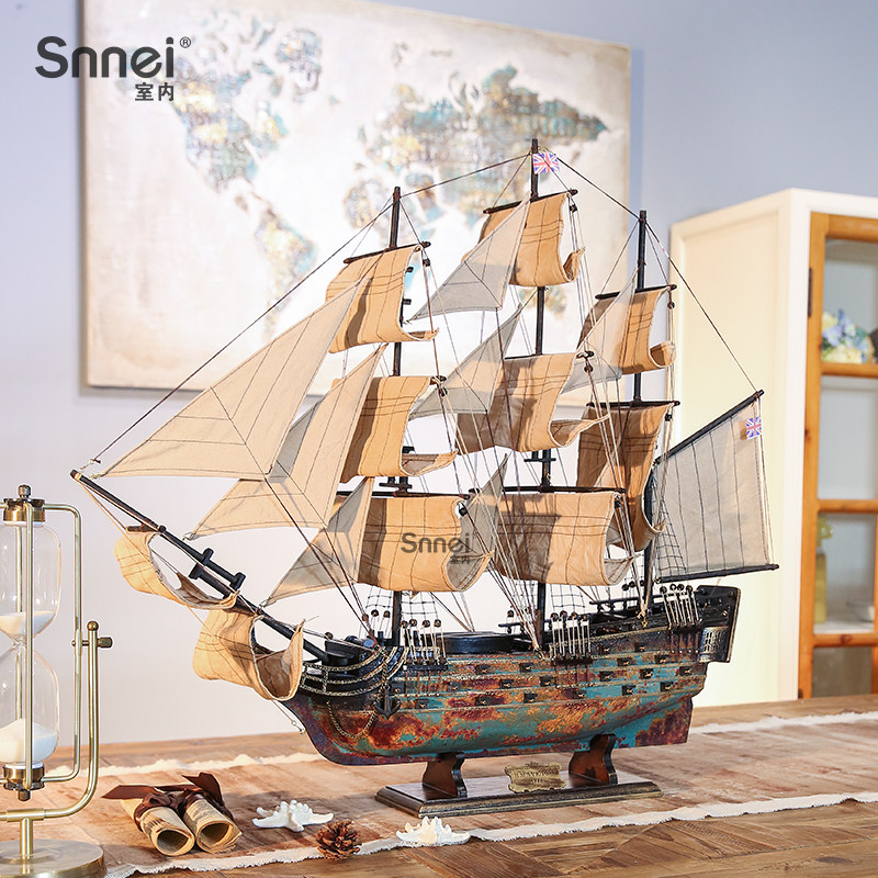 Snnei工艺船帆船模型一帆风顺