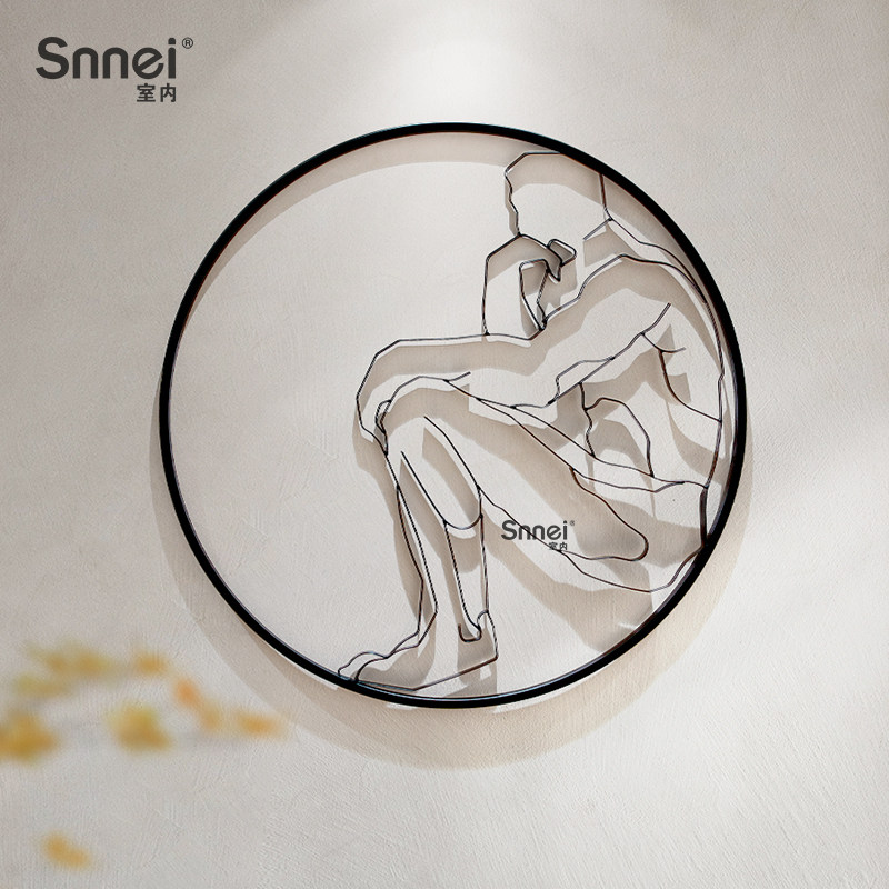 Snnei室内极简风圆形铁艺壁饰图片