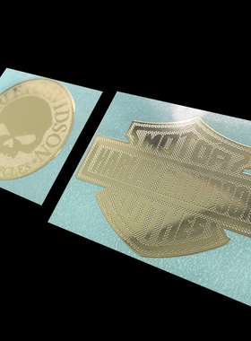 金属贴适用于哈雷戴维森复古摩托车机车个性装饰贴骷髅贴镂空贴