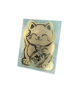 招财猫金属镀金贴招财金属贴 金箔贴纸手机背贴后壳金属贴 定制