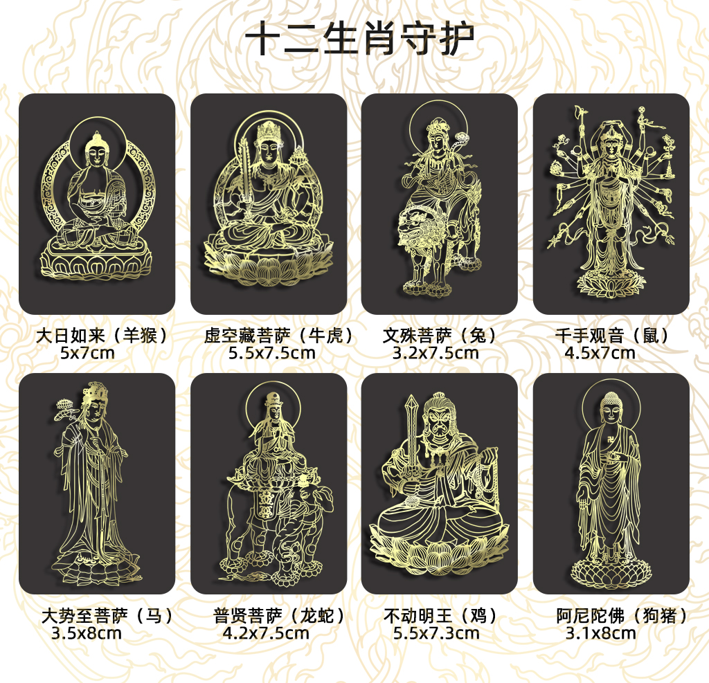 十二生肖本命年守护金属贴电脑