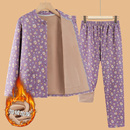 衣服 奶奶秋冬加绒加厚开衫 中老年人保暖内衣套装 女妈妈德绒秋衣裤