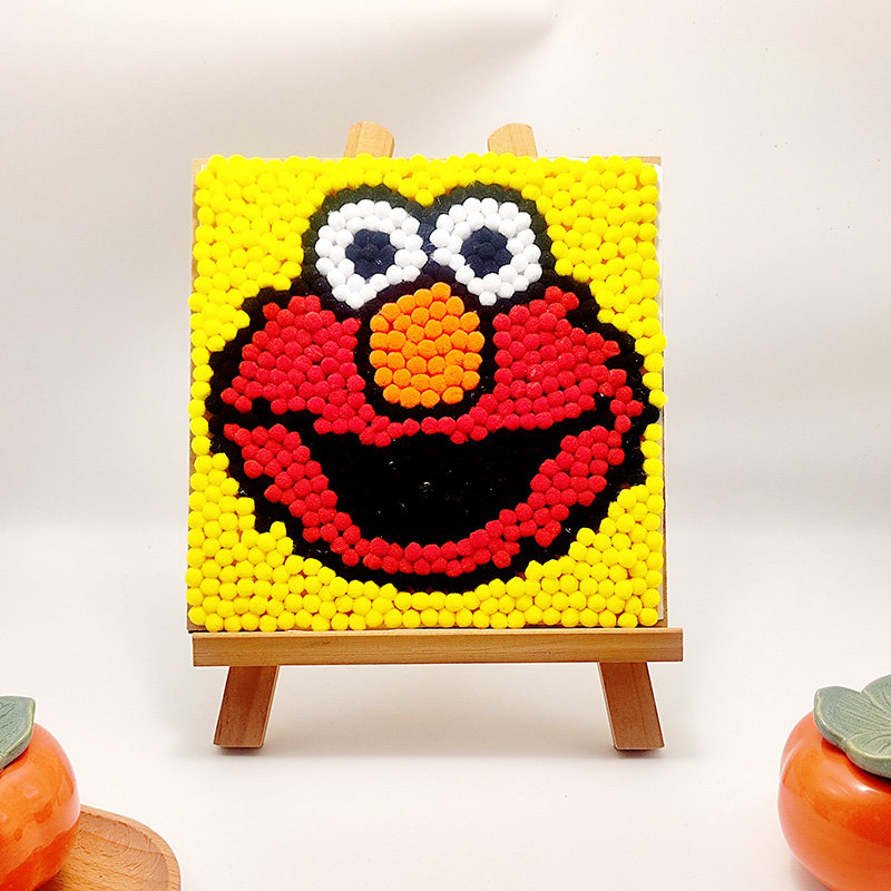 毛球画diy儿童手工制作材料包学校亲子活动作业创意粘贴画批发