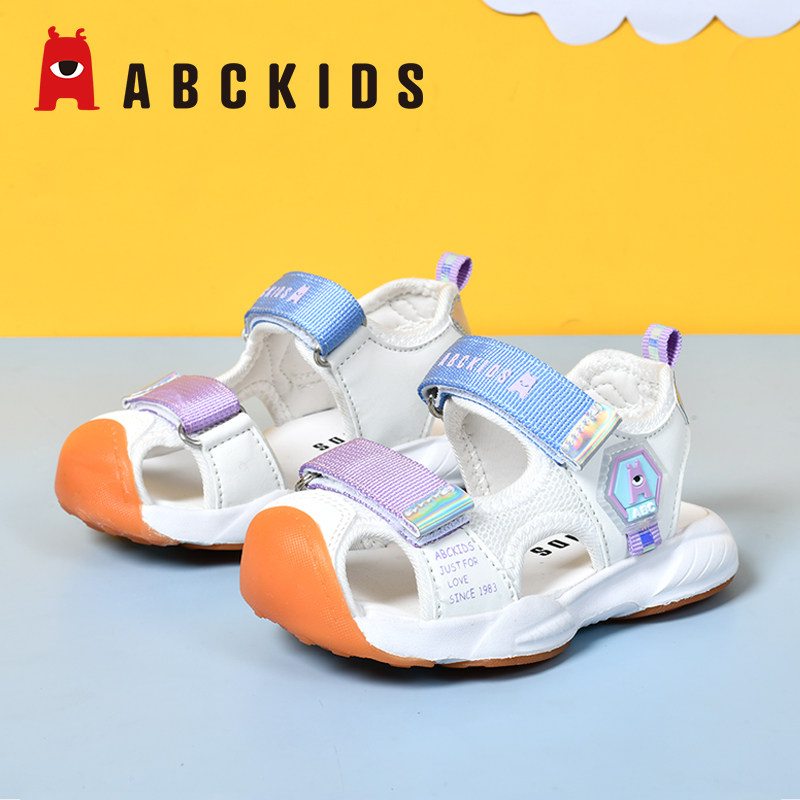 ABCKIDS童鞋女童凉鞋包头2025夏季新款小童女宝软底儿童沙滩凉鞋