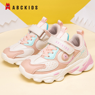 ABCKIDS童鞋女童鞋子2026春季新品春秋儿童运动鞋革面防水休闲鞋