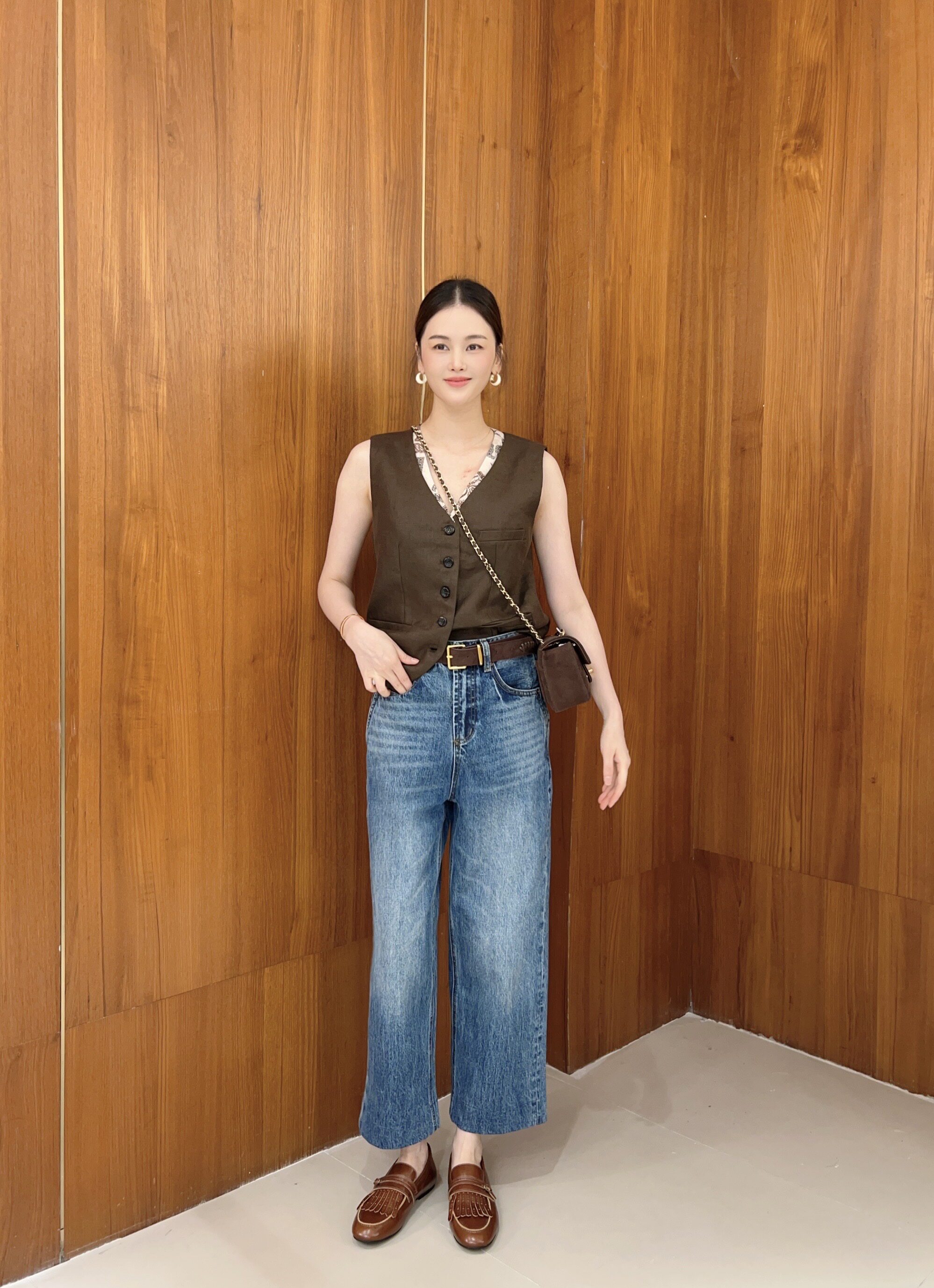 MissYu美衣馆2026春季新款高腰显瘦直筒牛仔裤女士宽松阔腿九分裤