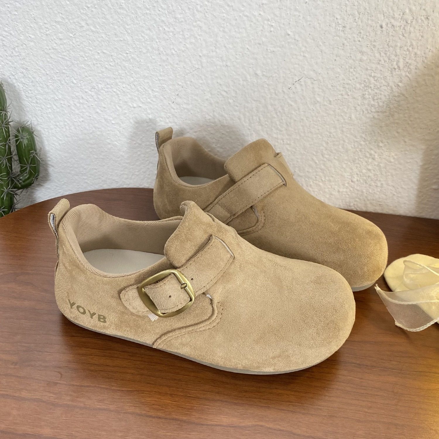 卡其色皮带扣勃肯鞋女2026春新款软底舒适透气平底百搭复古阿甘鞋,女鞋,勃肯鞋/软木鞋,淘宝优惠券,粉丝福利购,淘宝优惠卷