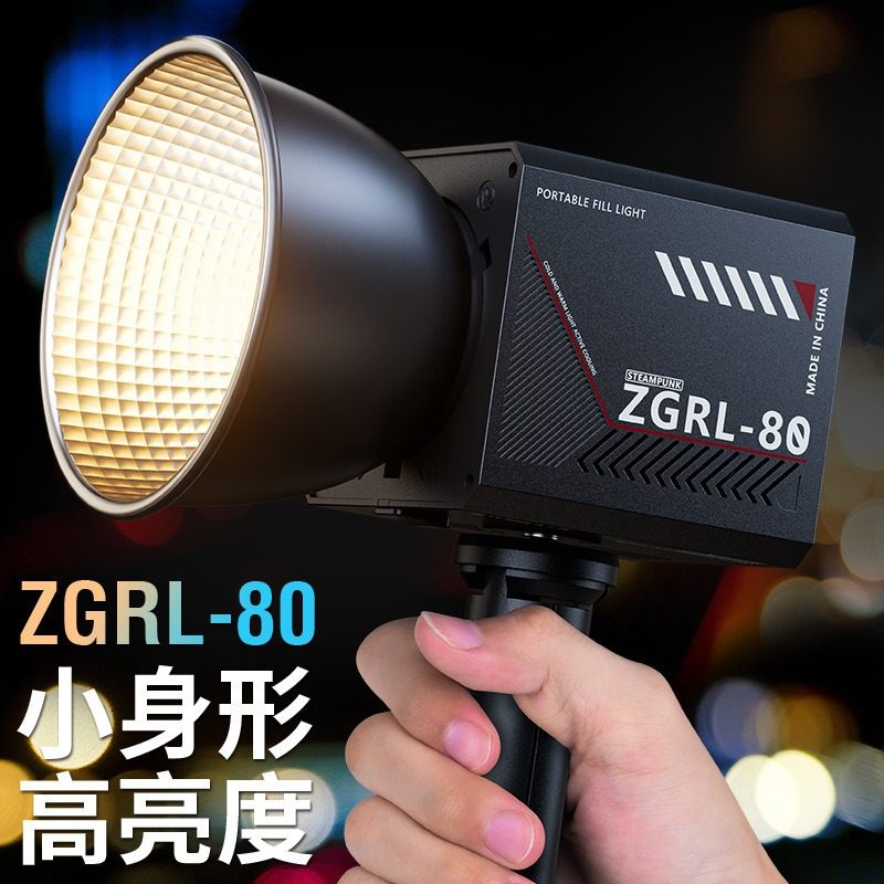 80W手持外拍灯COB大功率补光灯摄影灯专业视频拍摄舞台打光ZGRL80