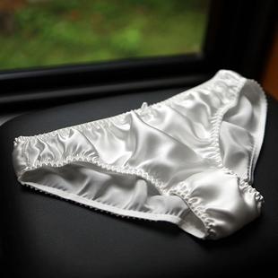 女舒适透气桑蚕丝抗菌中低腰丝滑裸感无痕三角裤 2条装 真丝内裤