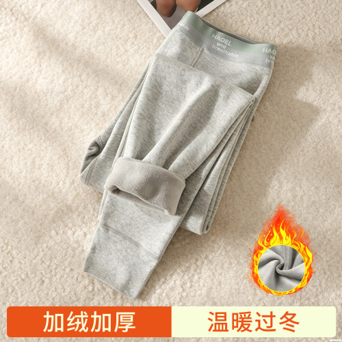 男士冬季加绒加厚德绒保暖裤