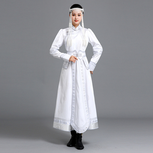 蒙美人长款大裙摆蒙古袍舞蹈服