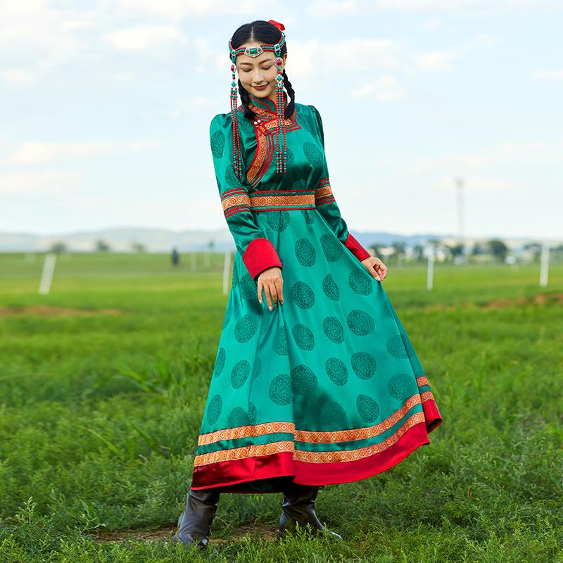 表演生活装成人长款舞蹈服蒙古袍