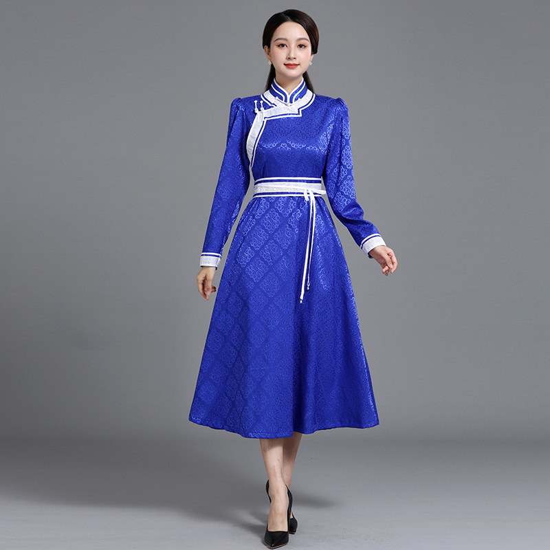 蒙美人手工盘扣蒙古服装立领