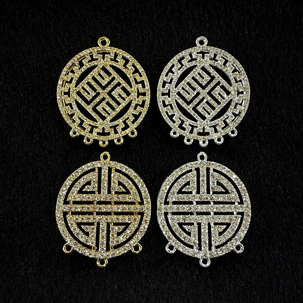 蒙古元素DIY手工装饰配件民族风金属镂空镶钻饰品头饰项链吊坠