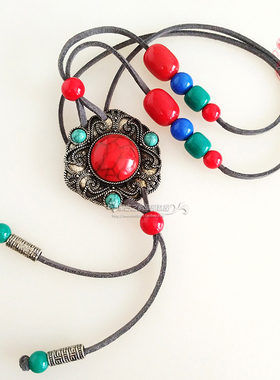 民族风手工蒙古元素吊坠毛衣链