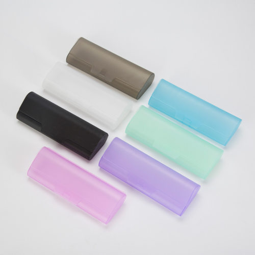 2PCSglasses case彩色半透明磨砂PP硬塑料镜盒7色轻便眼镜盒