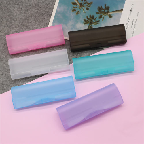 磨砂塑料透明眼镜盒子 老花镜glasses case近视眼镜超轻便携