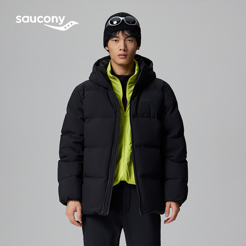索康尼男子冬季黑色保暖羽绒服