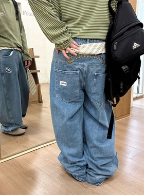 批39网图N1536字母刺绣水洗牛仔 蓝色S到3XL