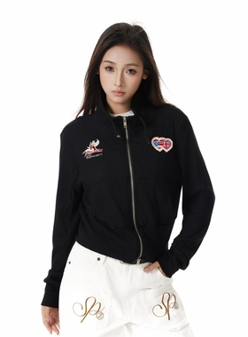 YOOTDS美式复古针织卫衣女秋季新款辣妹风休闲时尚修身显瘦外套潮